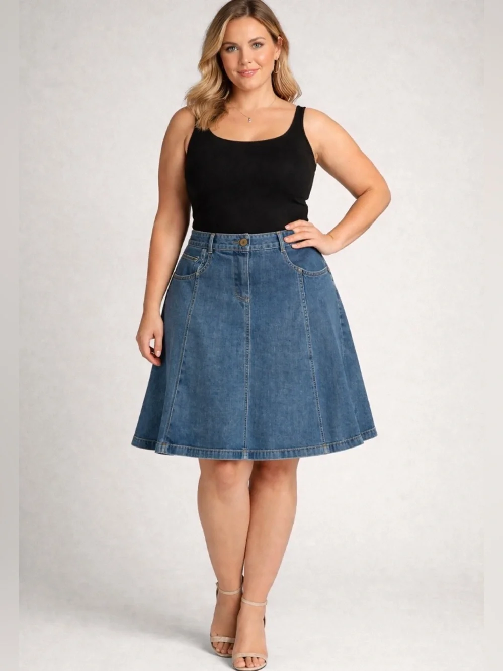 Jones New York Blue A-Line Denim Skirt